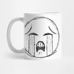 Dark and Gritty Loudly Uncontrollably Crying Emoji Face Mug